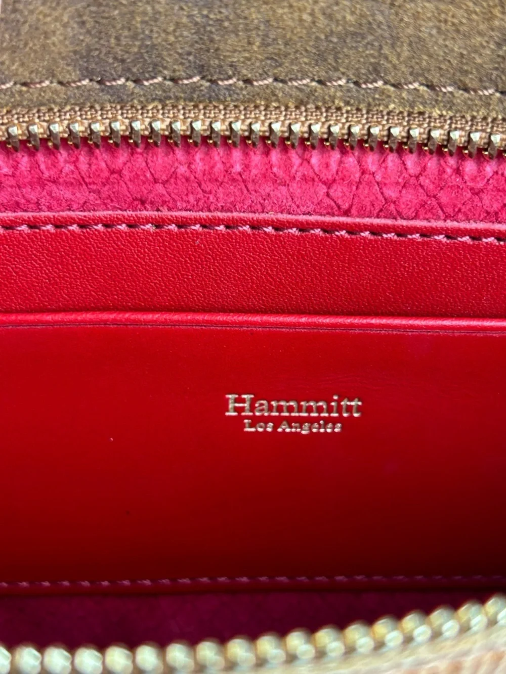 HAMMITT DILLON LOS ANGELES DILLON ARCHES HENNA LEATHER CROSSBODY CLUTCH MEDIUM